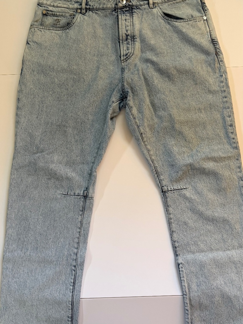 Brunello Cucinelli Men's Light Wash Denim Jeans Made Italy Size 54